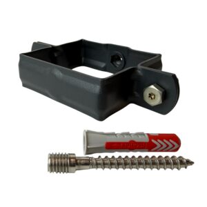 Aluminium M10 beugel 80x80 mm - RAL 7021 fijnstructuur