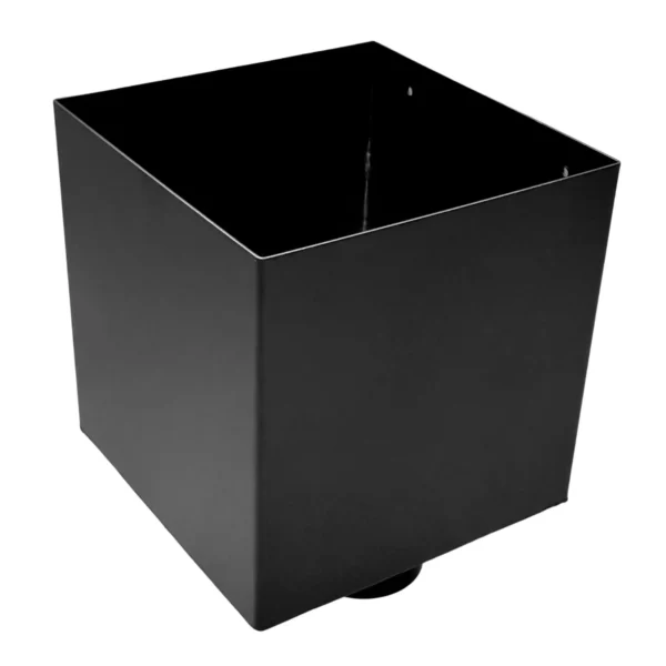 Aluminium vergaarbak Kubus 200x200mm rond 80 mm - RAL 9005 fijnstructuur - Afbeelding 3