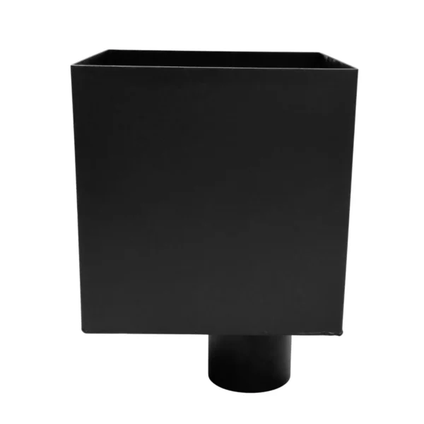 Aluminium vergaarbak Kubus 200x200mm rond 80 mm - RAL 9005 fijnstructuur - Afbeelding 4