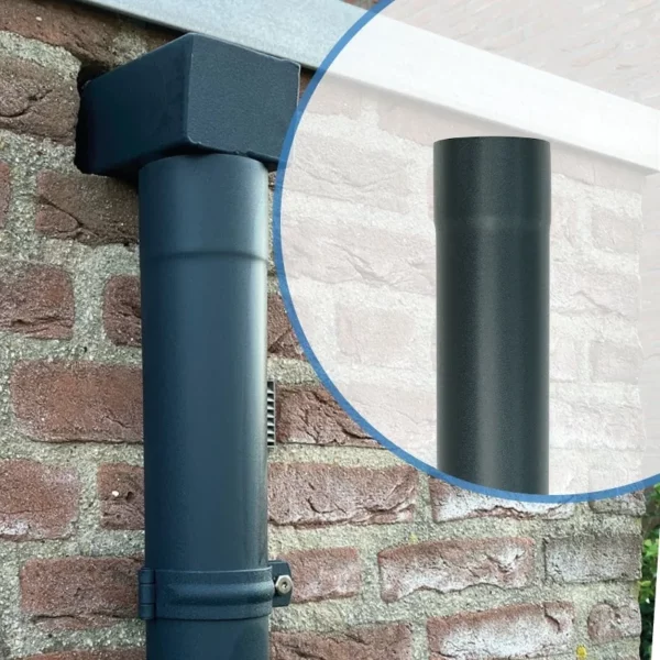 Regenpijp 100 mm 3 meter - antraciet - Afbeelding 2